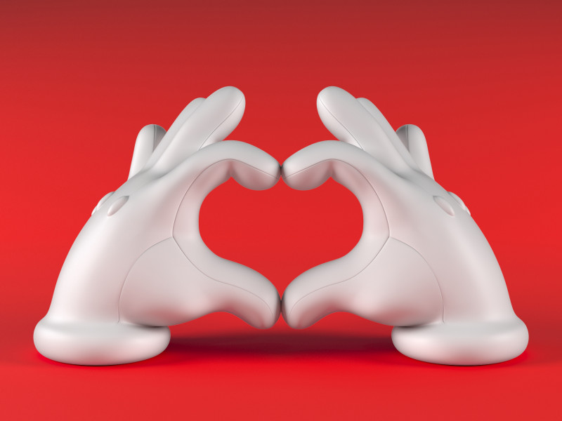 Mario Hand - Heart 3D 프린트 모델 .c4d .max .obj .3ds .fbx .stl .blend