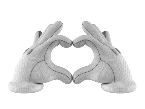 Mario Hand - Heart 3D Print Model