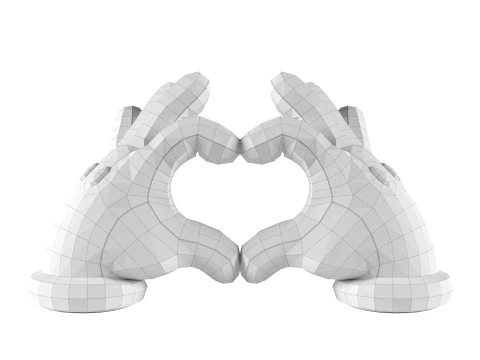 Mario Hand - Heart 3D Print Model