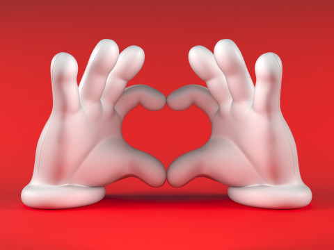 Mario Hand - Heart 3D 프린트 모델