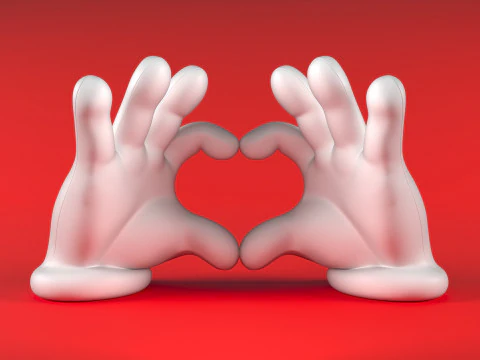 Mario Hand - Heart 3D Print Model