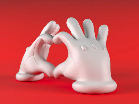 Mario Hand - Heart 3D Print Model