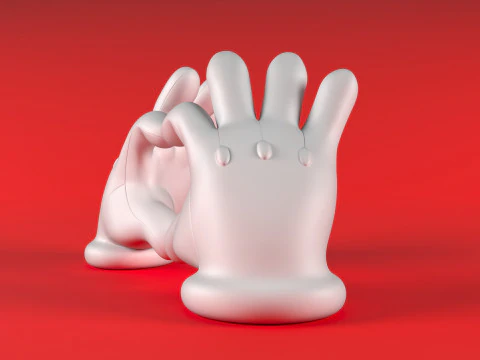 Mario Hand - Heart 3D Print Model