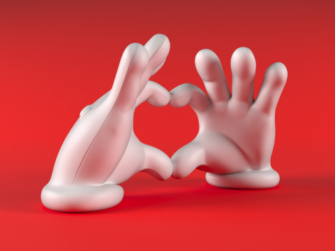 Mario Hand - Heart 3D 프린트 모델