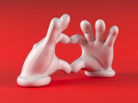 Mario Hand - Heart 3D Print Model