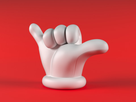 マリオハンド シャカ 3Dプリントモデル