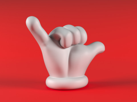 マリオハンド シャカ 3Dプリントモデル