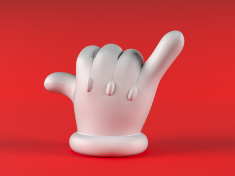 マリオハンド シャカ 3Dプリントモデル