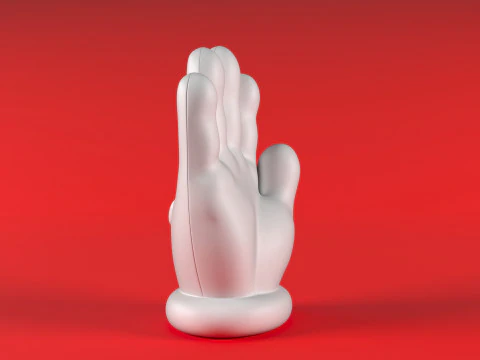 Mario Hand - Palm 1 3D Print Model