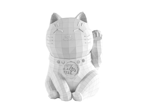Maneki Neko Modèles 3D en vedette