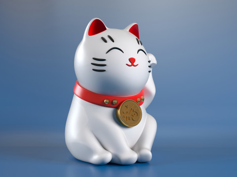 Maneki Neko Modèles 3D en vedette