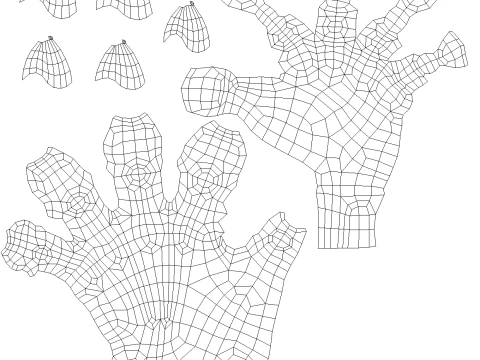 狼男の手 - 5 つ与える 3Dプリントモデル