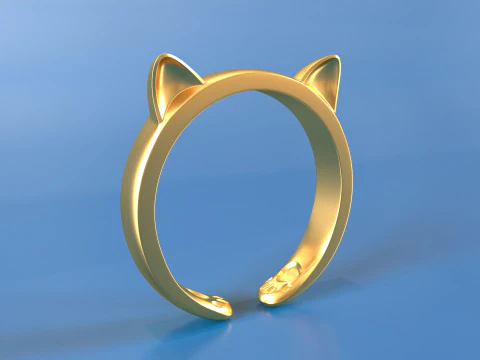 Cat Ring 3D Print Model