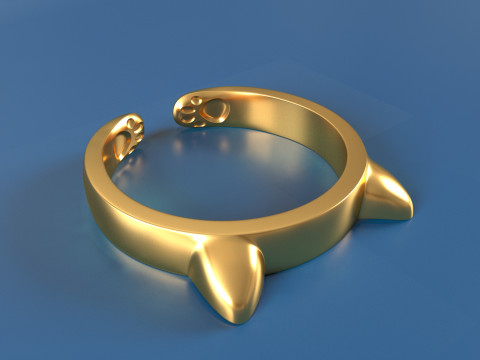 Cat Ring 3D Print Model