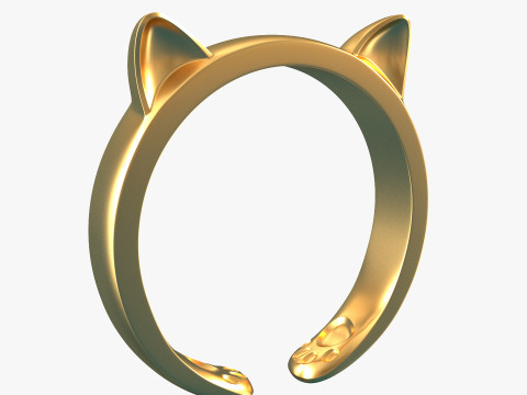 Cat Ring 3D Print Model