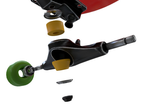 Skateboard Disassemble Model 3D