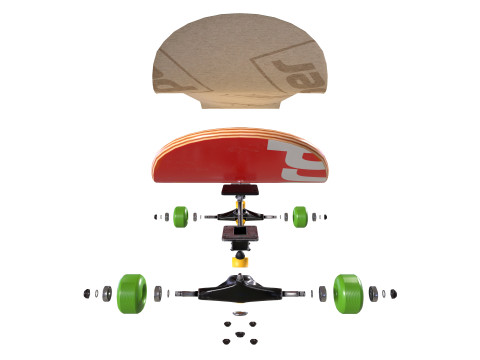 Skateboard Disassemble Model 3D