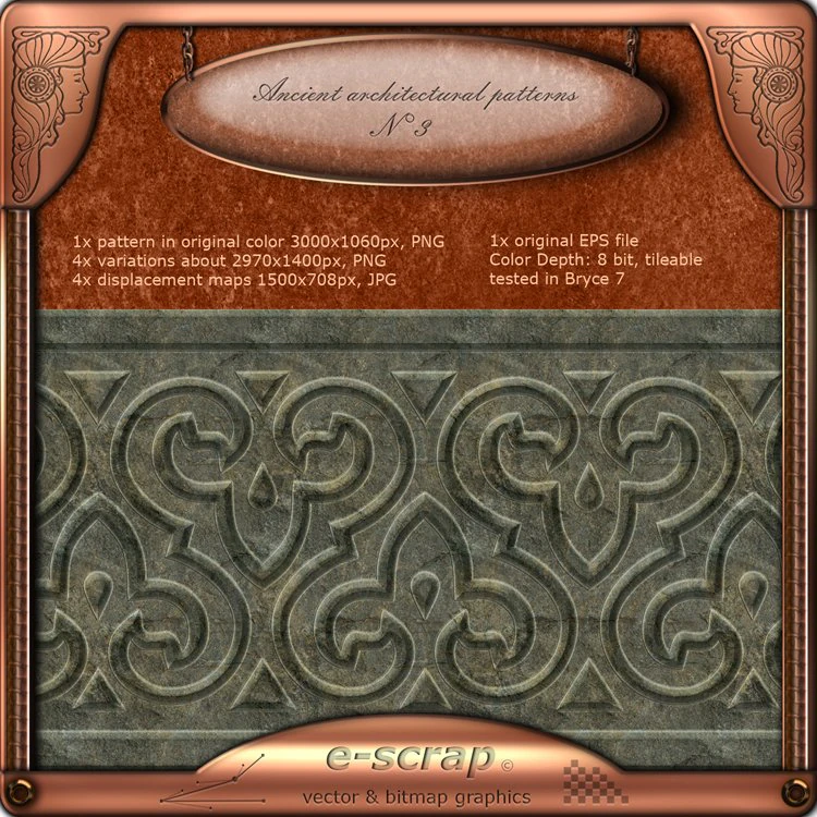 ancient architectural pattern 03 hand made CG Textures .c4d .max .obj .3ds .fbx .stl .blend