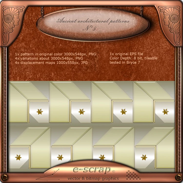 ancient architectural pattern 05 hand made CG Textures .c4d .max .obj .3ds .fbx .stl .blend