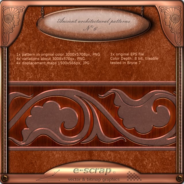 ancient architectural pattern 06  hand made Tekstur CG .c4d .max .obj .3ds .fbx .stl .blend 