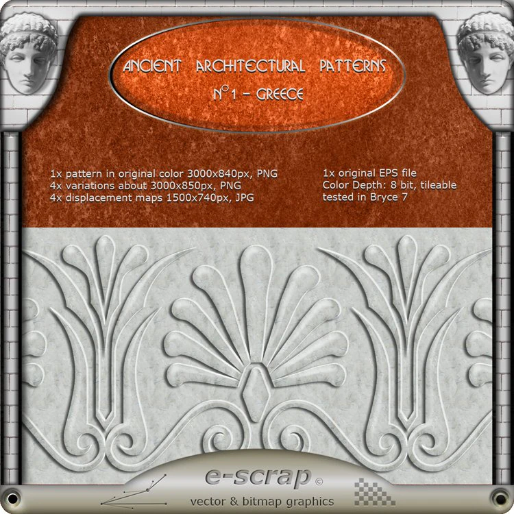 ancient architectural pattern 01  greece CG Textures .c4d .max .obj .3ds .fbx .stl .blend 