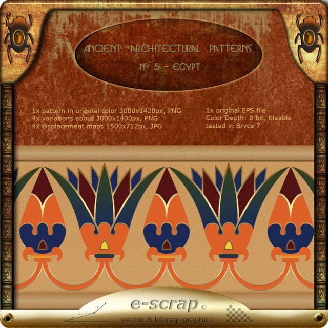 ancient architectural pattern 05  egypt CG Textures .c4d .max .obj .3ds .fbx .stl .blend 