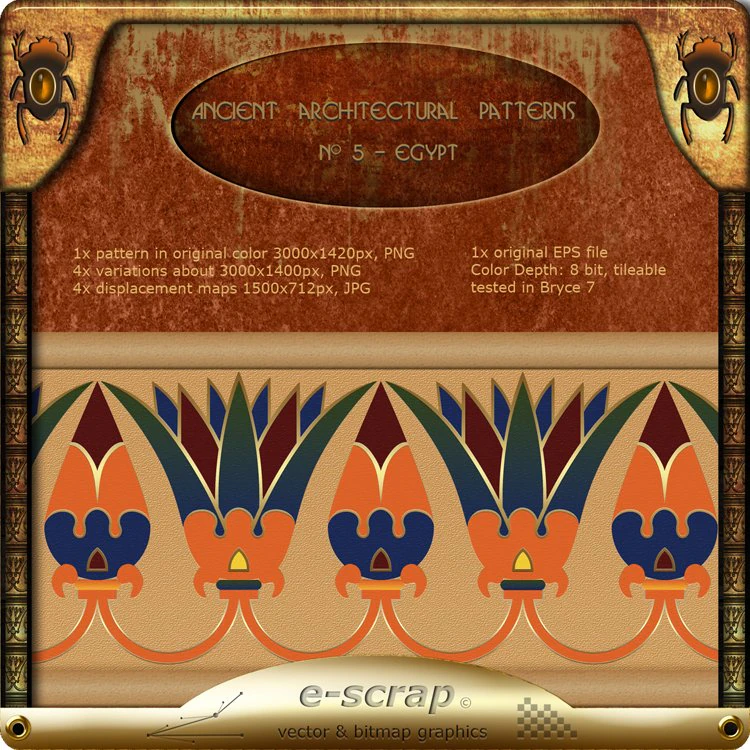 ancient architectural pattern 05  egypt CG Textures .c4d .max .obj .3ds .fbx .stl .blend 