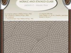 mozaïekvloer met de hand gemaakt CG Texturen