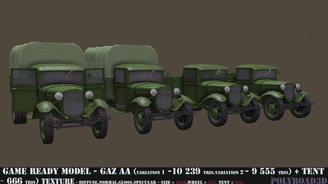 gaz aa 3D 모델 .c4d .max .obj .3ds .fbx .stl .blend 