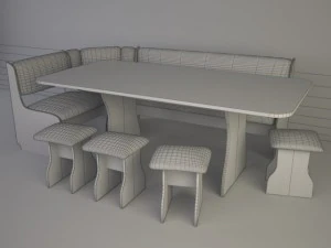 sofa and table 3D Model