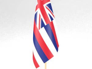 B&uuml;roflagge Hawaii 3D Modell