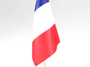 B&uuml;roflagge Frankreich 3D Modell