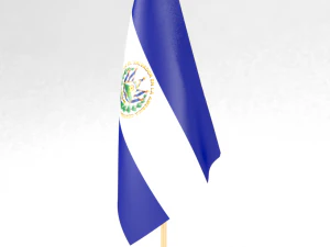 B&uuml;roflagge El Salvador 3D Modell