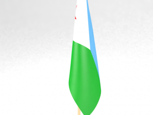 office flag djibouti Modelo 3D
