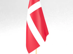 B&uuml;roflagge D&auml;nemark 3D Modell