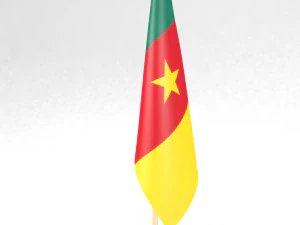 B&uuml;roflagge Kamerun 3D Modell