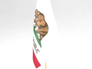 B&uuml;roflagge Kalifornien 3D Modell