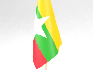 ufficio bandiera birmania Modello 3D