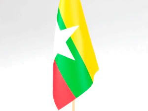 オフィスの旗ミャンマー 3Dモデル