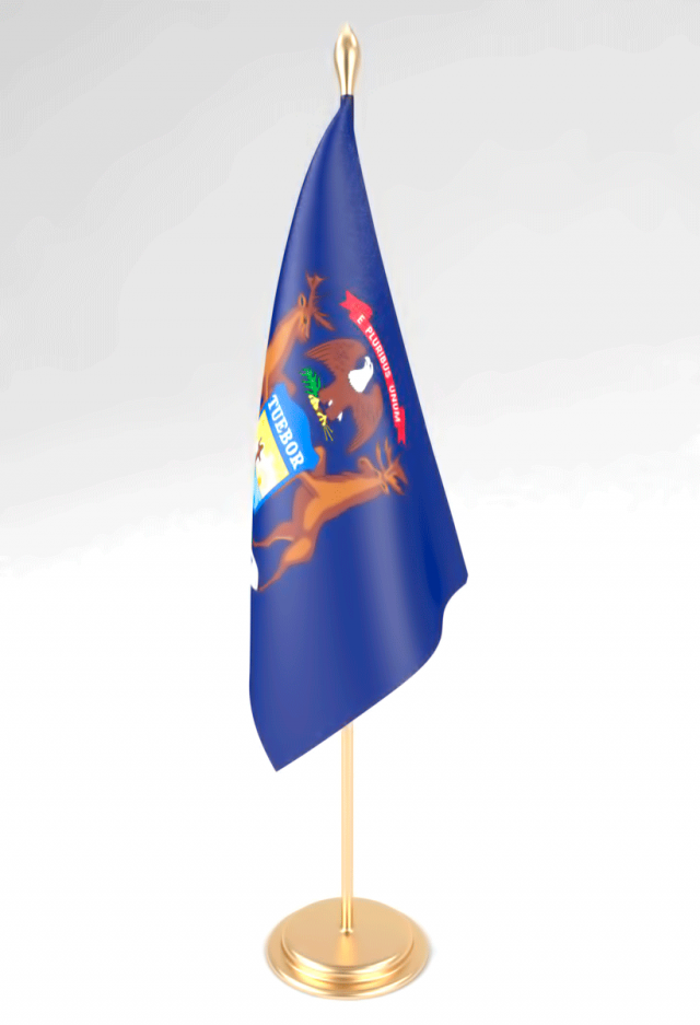 office flag michigan 3D Model .c4d .max .obj .3ds .fbx .stl .blend