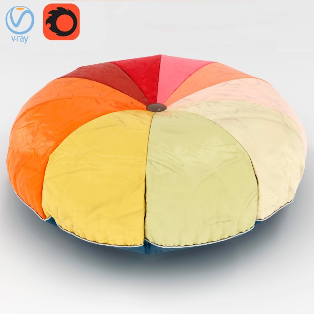pouf 3D Model .c4d .max .obj .3ds .fbx .stl .blend 