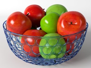 apples in vase 3D-Modell