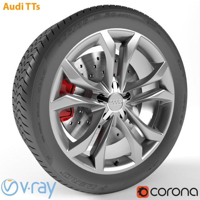 audi tts wheel 3D Model .c4d .max .obj .3ds .fbx .stl .blend 