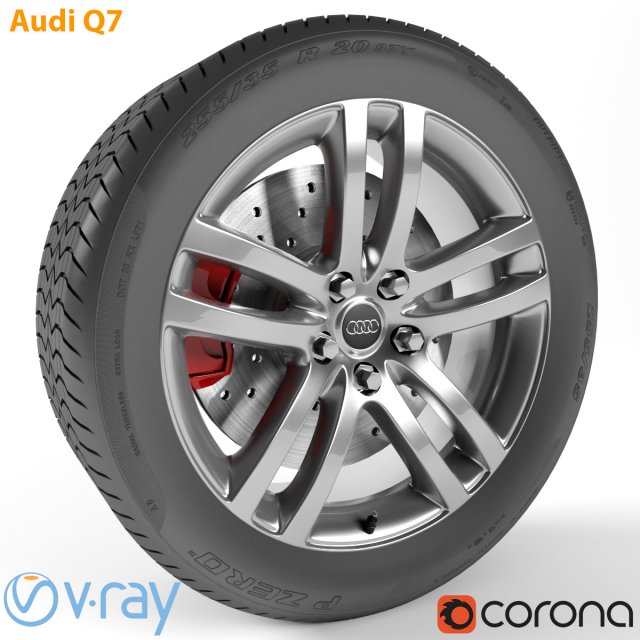 audi q7 wheel 3D Model .c4d .max .obj .3ds .fbx .stl .blend 