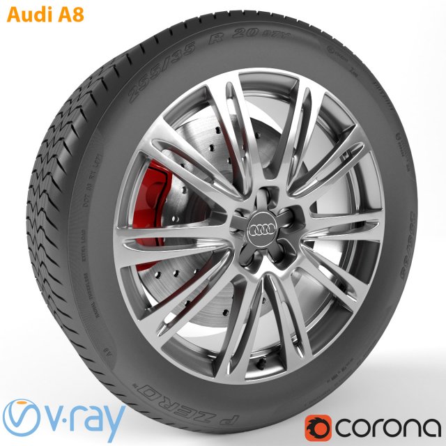 audi a8 wheel 3D मॉडल .c4d .max .obj .3ds .fbx .stl .blend 