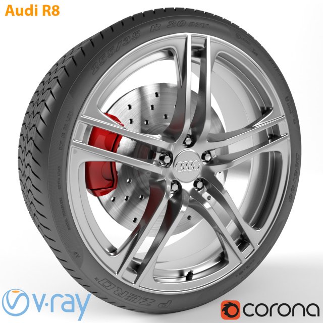 audi r8 wheel Modèle 3D .c4d .max .obj .3ds .fbx .stl .blend 
