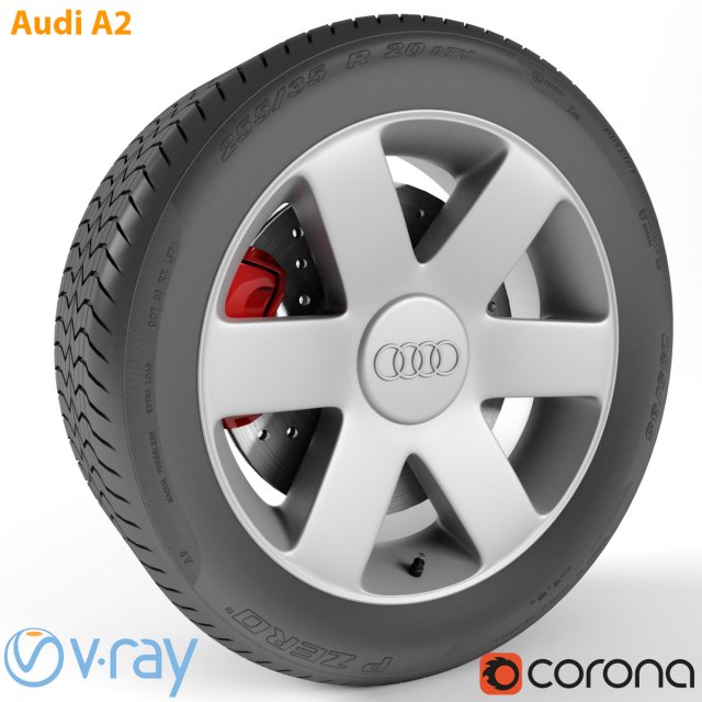 audi a2 wheel 3D Model .c4d .max .obj .3ds .fbx .stl .blend 