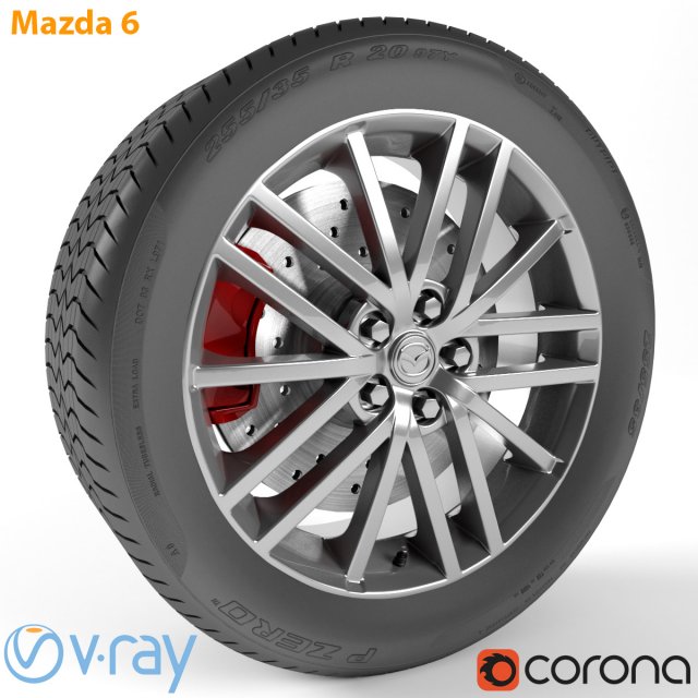 mazda 6 wheel 3D मॉडल .c4d .max .obj .3ds .fbx .stl .blend 