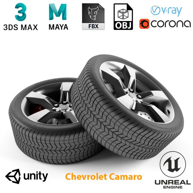 chevrolet camaro wheel 3D मॉडल .c4d .max .obj .3ds .fbx .stl .blend 