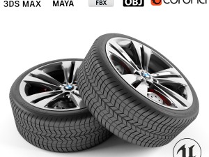 bmw 5 series gran turismo wheel 3D-Modell
